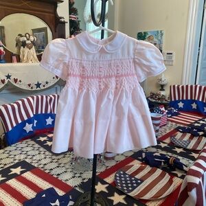 Vintage Cherubs Infant Girls Smocked Dress size 12 months